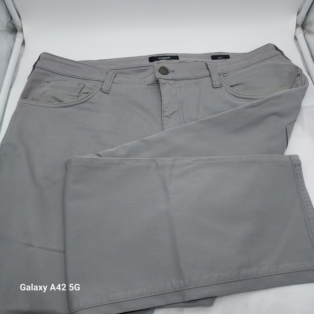Mavi Zach Straight Leg Pants‎ Mens 38x30 Gray Twill Cotton Stretch M00453